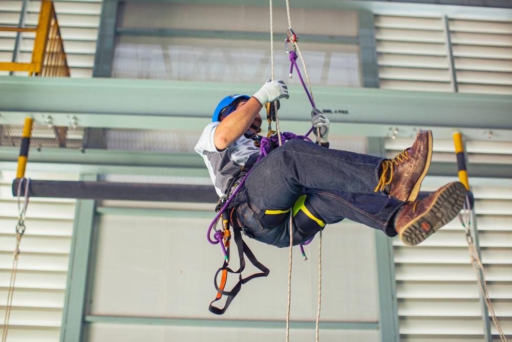 Male Worker Gets Fall Protection Training - AIP Safety
